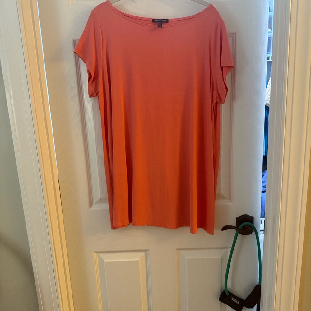Eileen Fisher Peach Colored Cap Sleeve Top